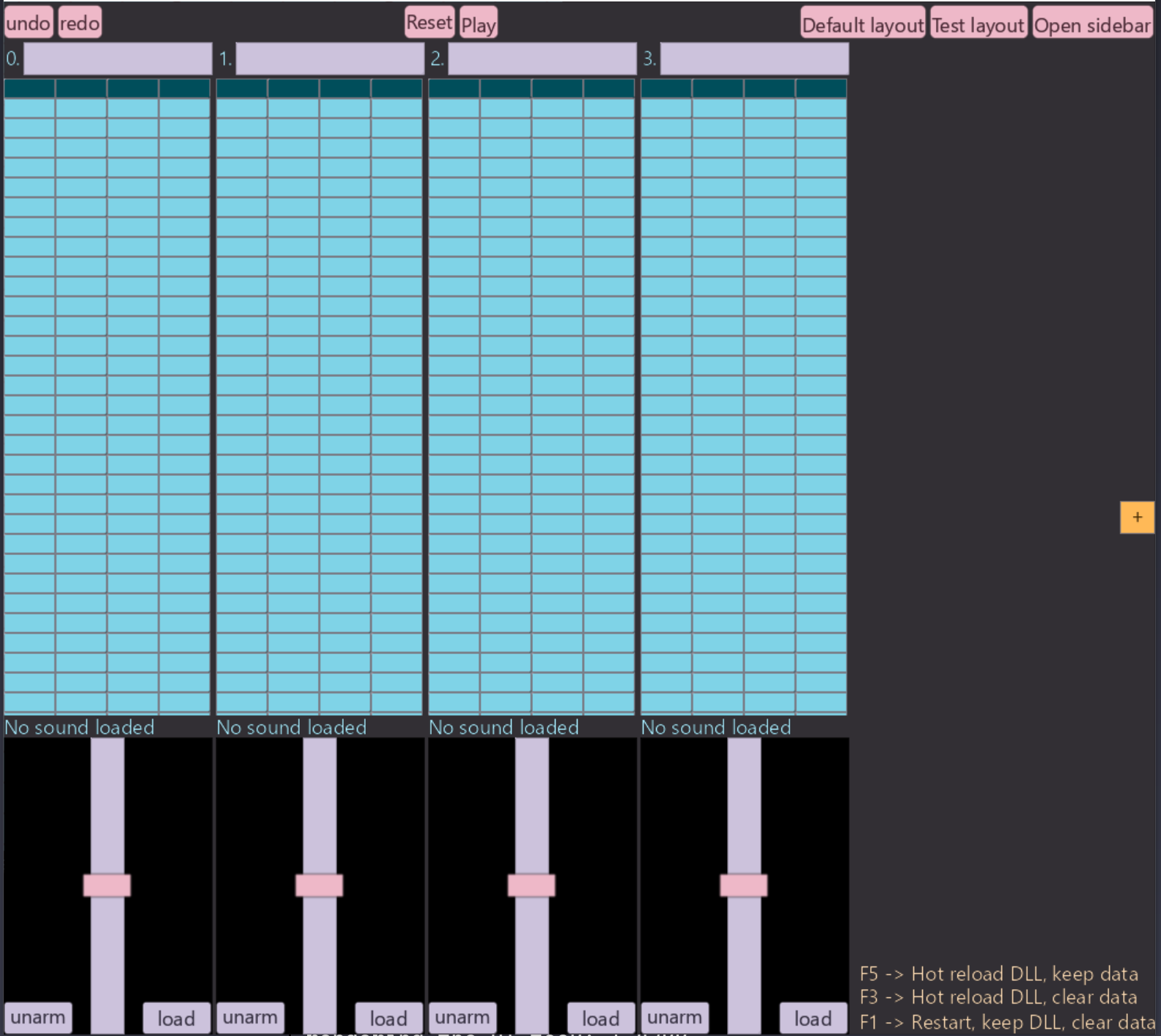 GUI running with no sampler windows / waveforms showing